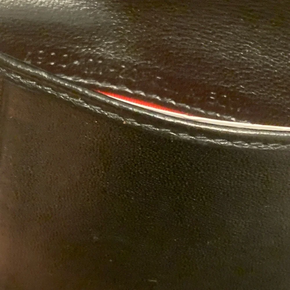 Black leather Christian Dior compact wallet